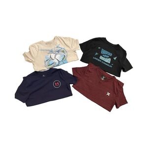 Under Armour and Hurley Kids T-Shirts Bundle (YS) - Black, Cream, Blue, Red